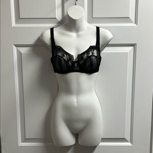 Kalyani Women’s Black Lace Bra with Studded Accessory